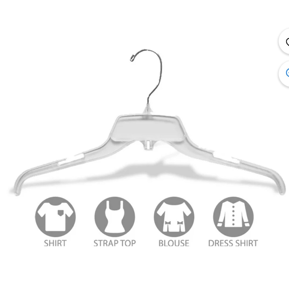 60 INTERNATIONAL Clear Plastic Hangers with Notches for Straps (Final Sale)